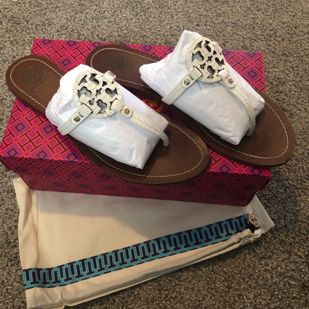 Tory Burch White Mini Miller Sandals
